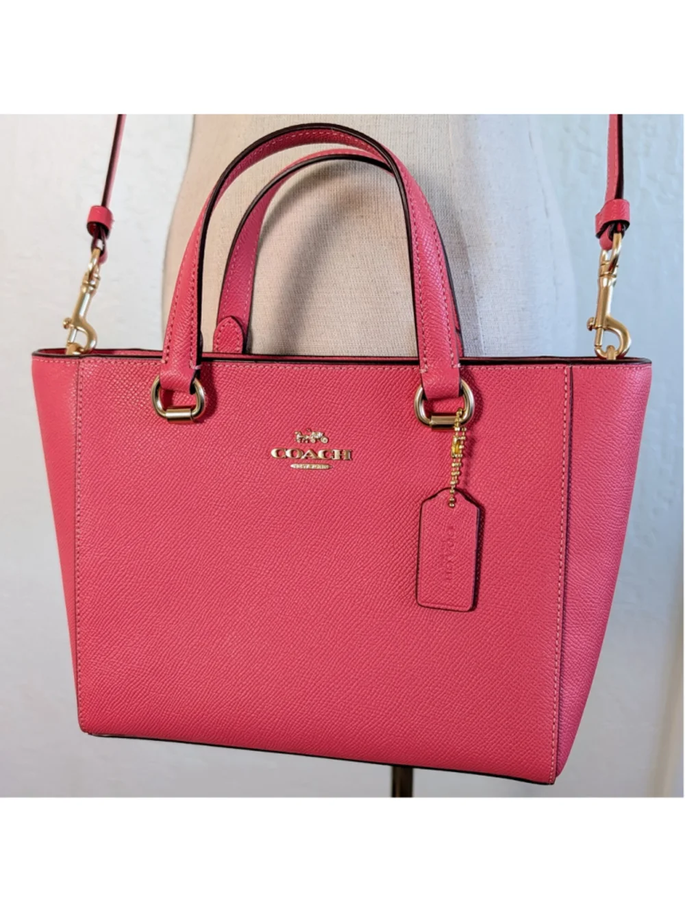 Coach Alice Mini Tote Crossbody Watermelon Leather CA224 Top Handle Satchel Bag